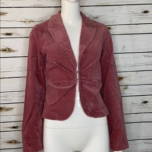 Pink velvet looking long sleeve blazer size M